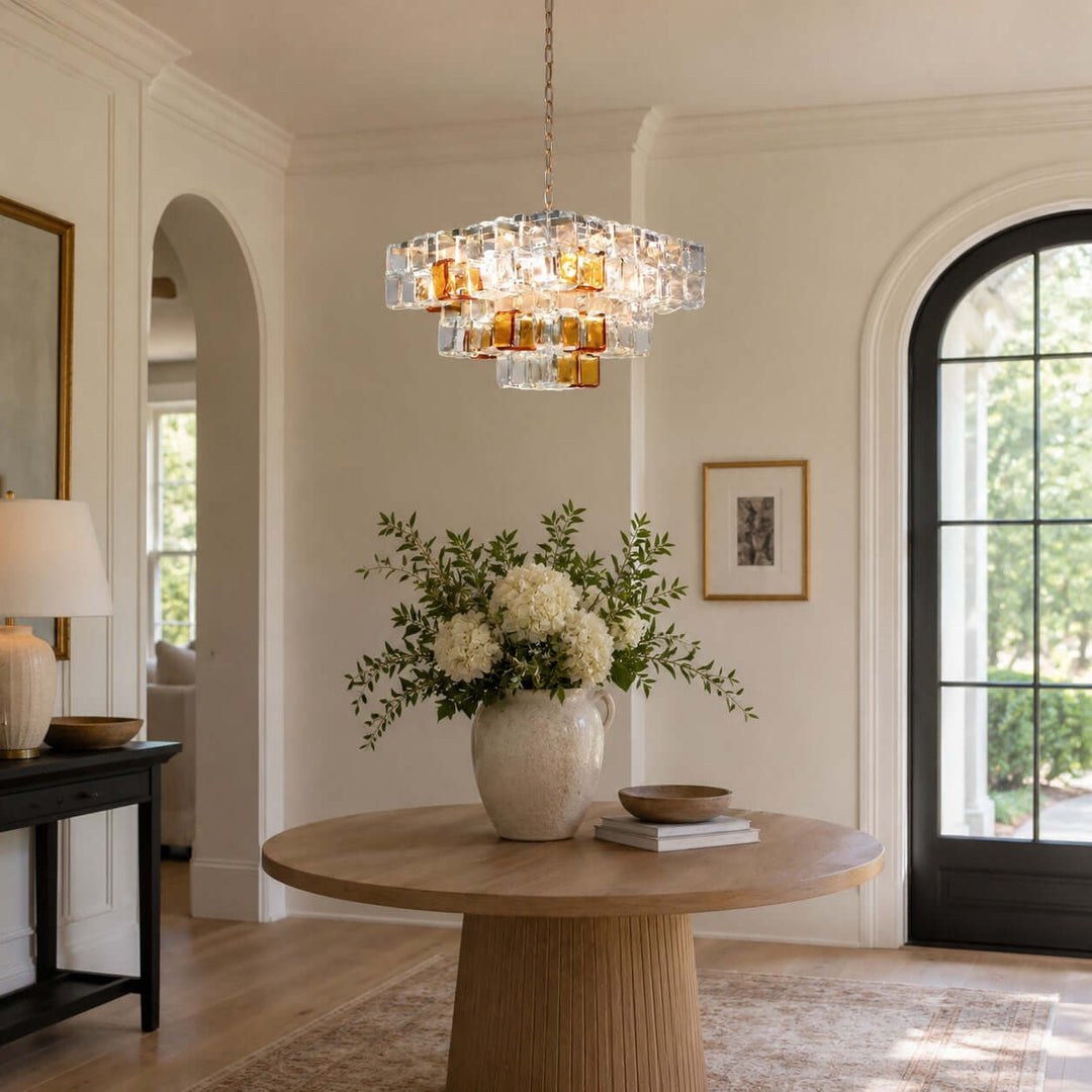 Cubria Chandelier | Modern French Glass Light for Dining Spaces