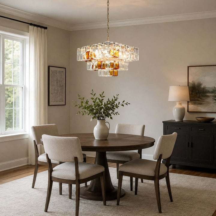 Cubria Chandelier | Modern French Glass Light for Dining Spaces