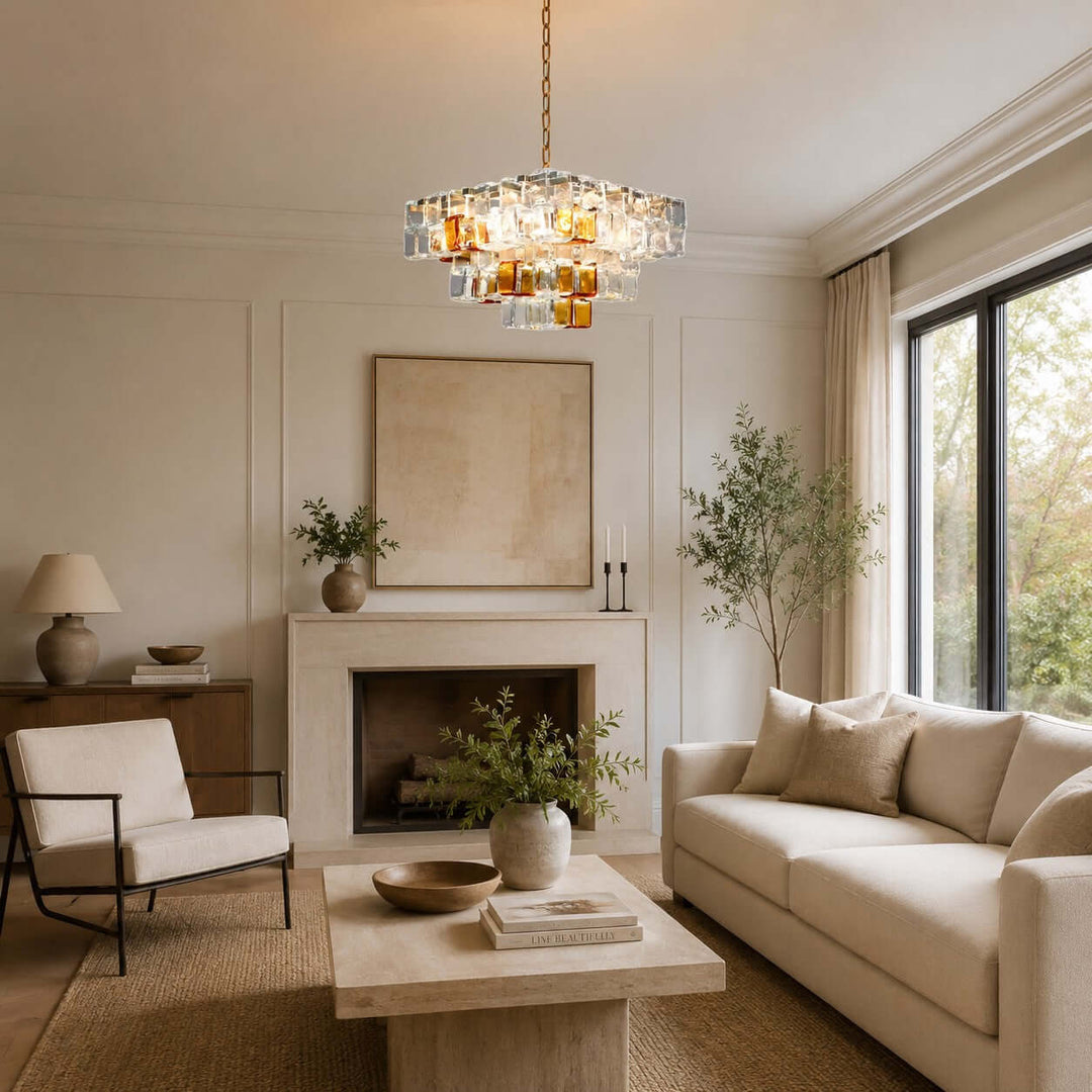 Cubria Chandelier | Modern French Glass Light for Dining Spaces