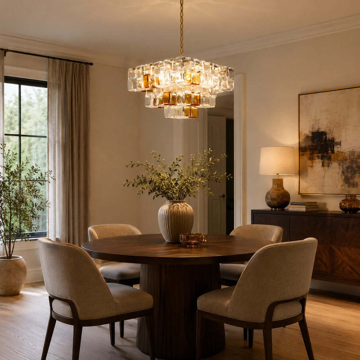 Cubria Chandelier | Modern French Glass Light for Dining Spaces