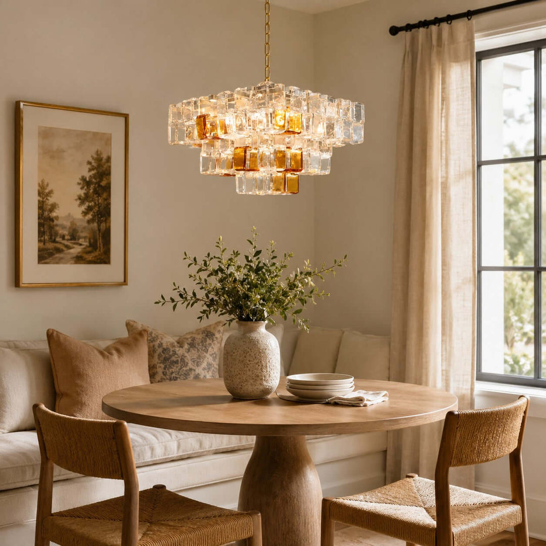 Cubria Chandelier | Modern French Glass Light for Dining Spaces