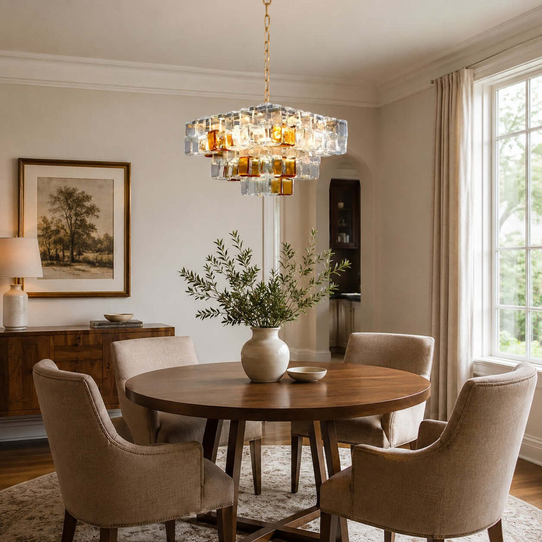 Cubria Chandelier | Modern French Glass Light for Dining Spaces