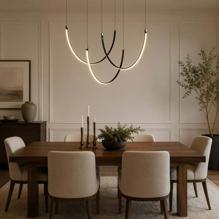 Curvato Chandelier - Curved Aluminum & Silicone Island Light | Vinlighting