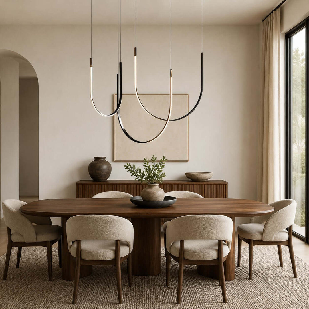 Curvato Chandelier - Curved Aluminum & Silicone Island Light | Vinlighting