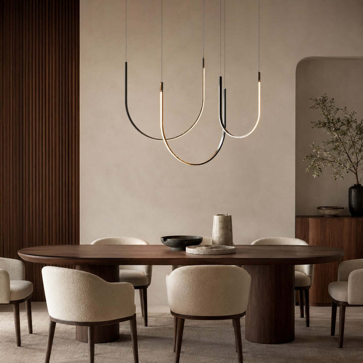 Curvato Chandelier - Curved Aluminum & Silicone Island Light | Vinlighting