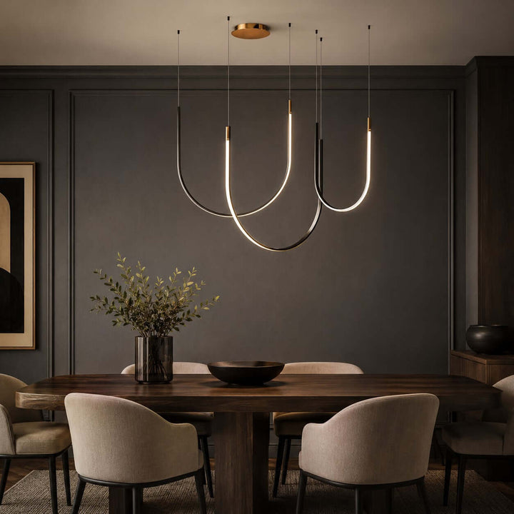 Curvato Chandelier - Curved Aluminum & Silicone Island Light | Vinlighting