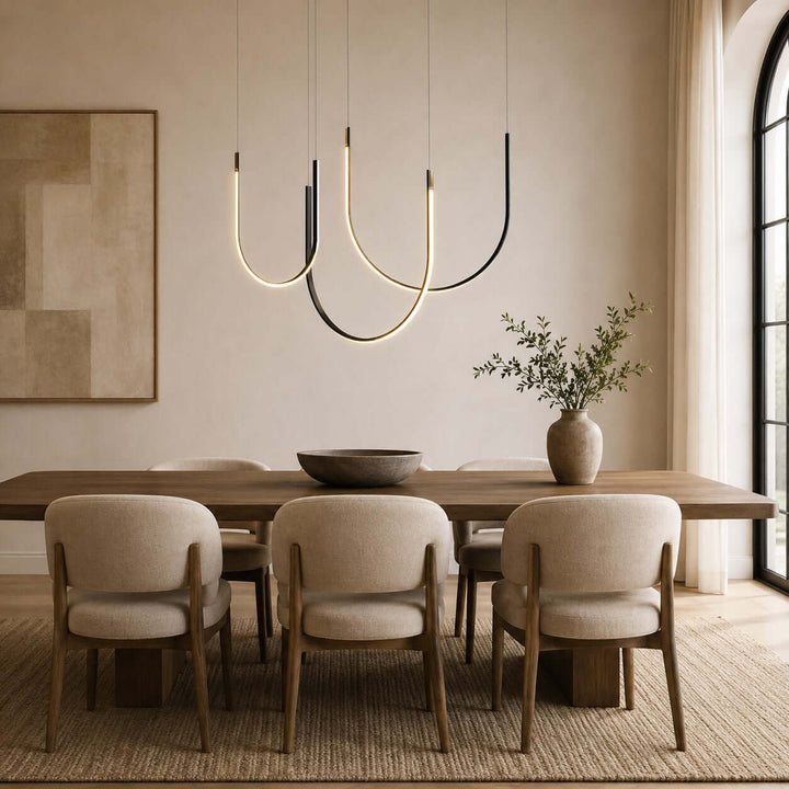 Curvato Chandelier - Curved Aluminum & Silicone Island Light | Vinlighting