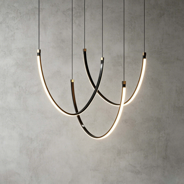 Curvato Chandelier - Curved Aluminum & Silicone Island Light | Vinlighting