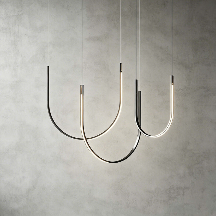 Curvato Chandelier - Curved Aluminum & Silicone Island Light | Vinlighting