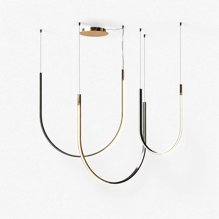 Curvato Chandelier - Curved Aluminum & Silicone Island Light | Vinlighting