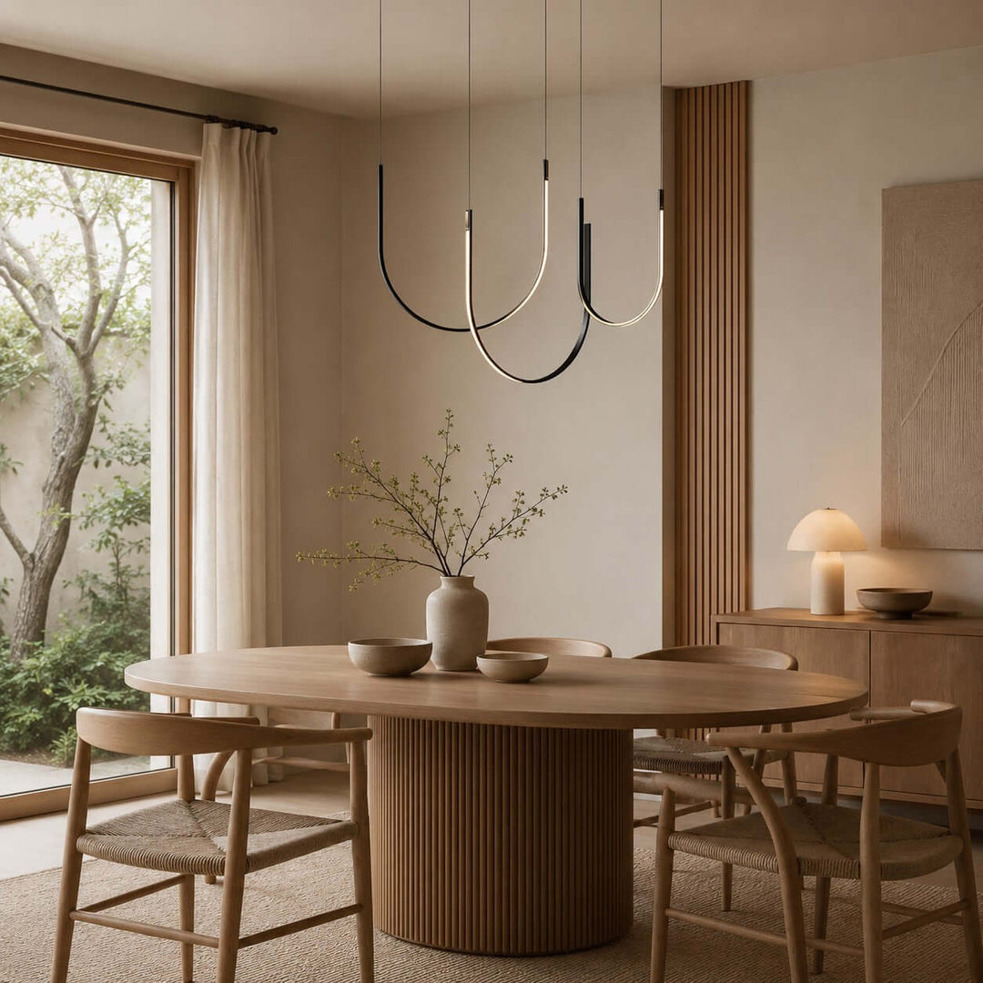 Curvato Chandelier - Curved Aluminum & Silicone Island Light | Vinlighting