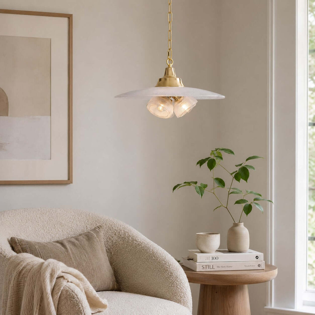 Darvella Pendant Light - Ribbed Glass Accent for Kitchen Bar | Vinlighting