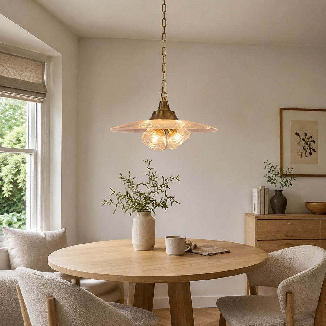 Darvella Pendant Light - Ribbed Glass Accent for Kitchen Bar | Vinlighting