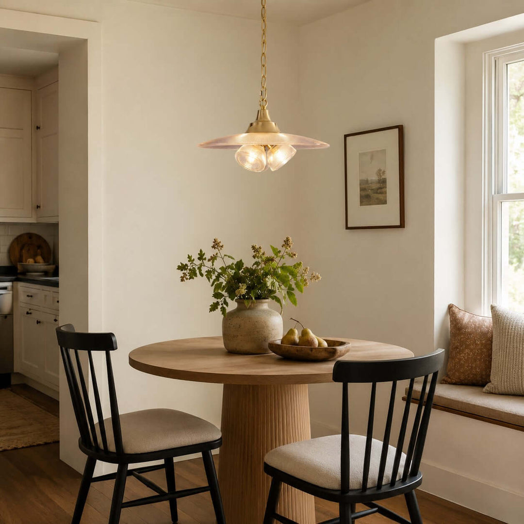Darvella Pendant Light - Ribbed Glass Accent for Kitchen Bar | Vinlighting