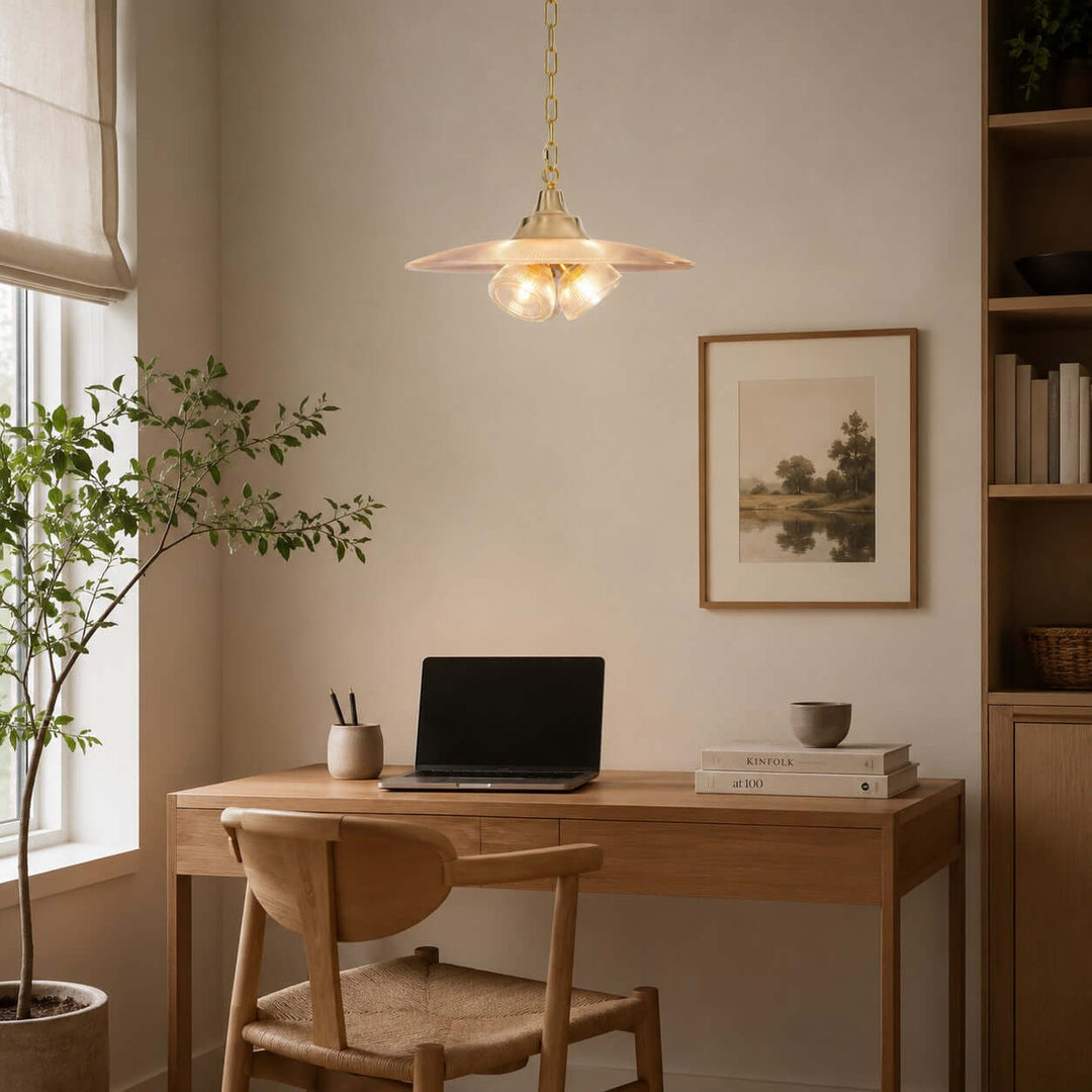 Darvella Pendant Light - Ribbed Glass Accent for Kitchen Bar | Vinlighting