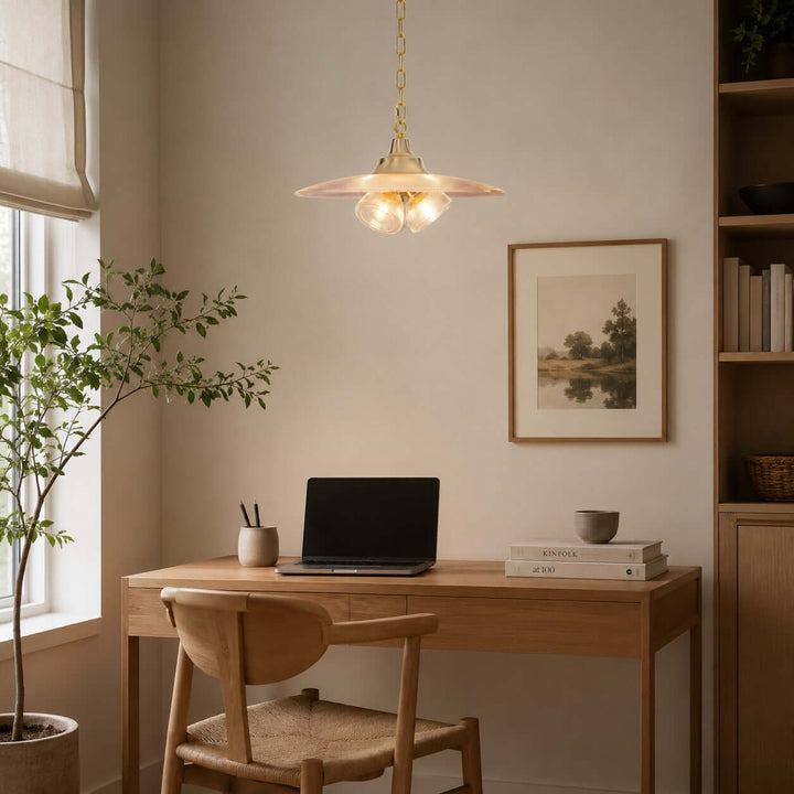 Darvella Pendant Light - Ribbed Glass Accent for Kitchen Bar | Vinlighting