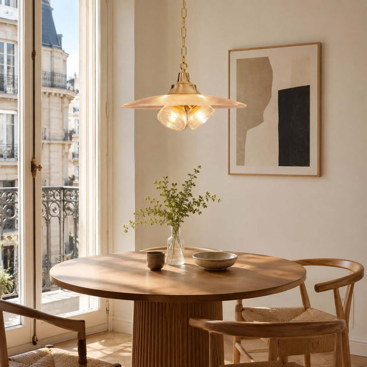 Darvella Pendant Light - Ribbed Glass Accent for Kitchen Bar | Vinlighting