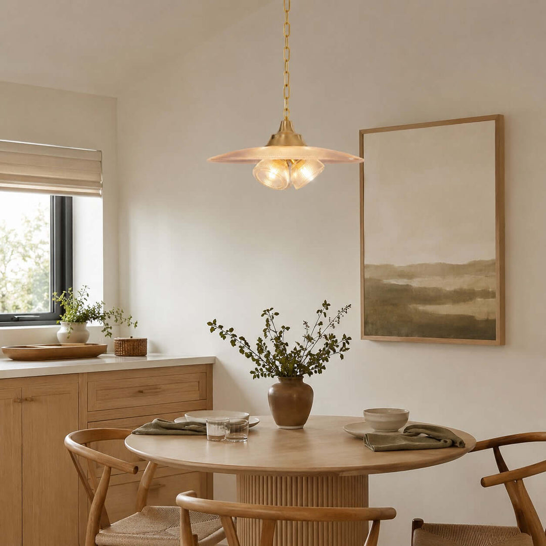 Darvella Pendant Light - Ribbed Glass Accent for Kitchen Bar | Vinlighting