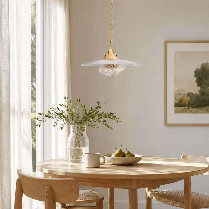 Darvella Pendant Light - Ribbed Glass Accent for Kitchen Bar | Vinlighting