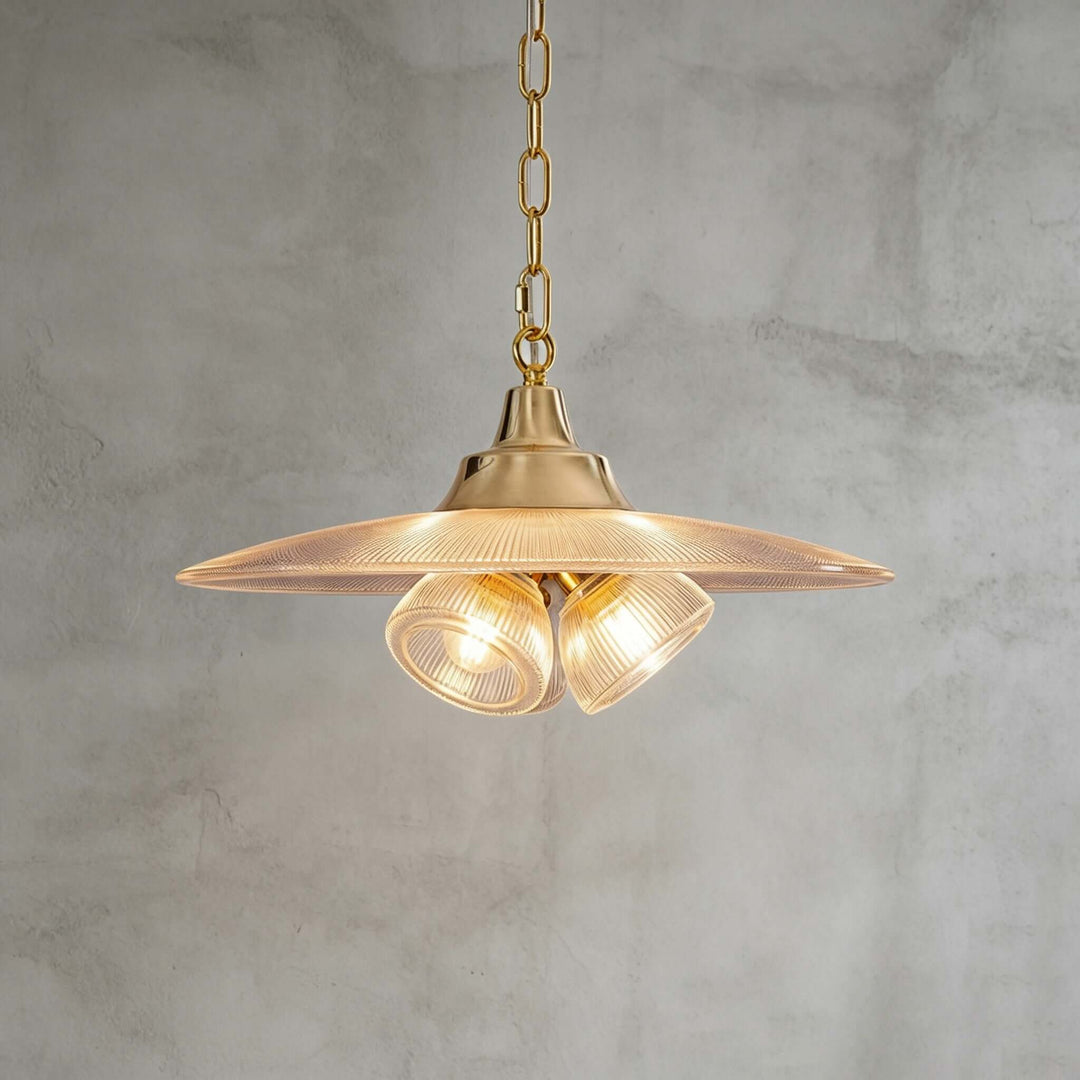 Darvella Pendant Light - Ribbed Glass Accent for Kitchen Bar | Vinlighting
