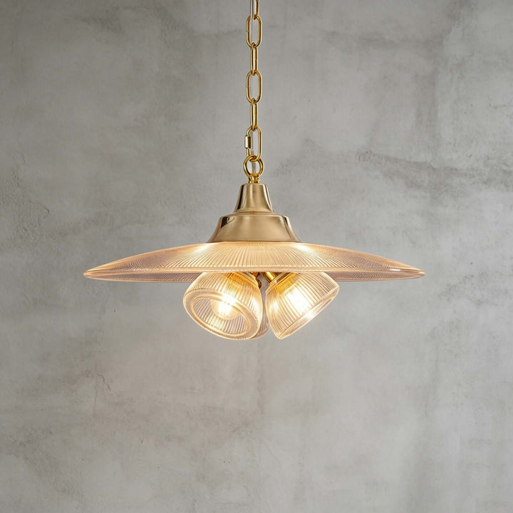 Darvella Pendant Light - Ribbed Glass Accent for Kitchen Bar | Vinlighting