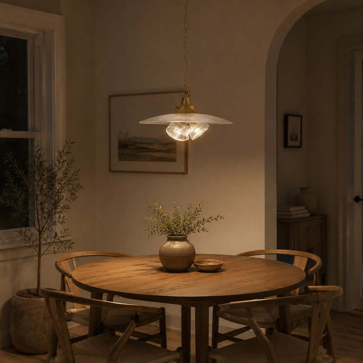 Darvella Pendant Light - Ribbed Glass Accent for Kitchen Bar | Vinlighting