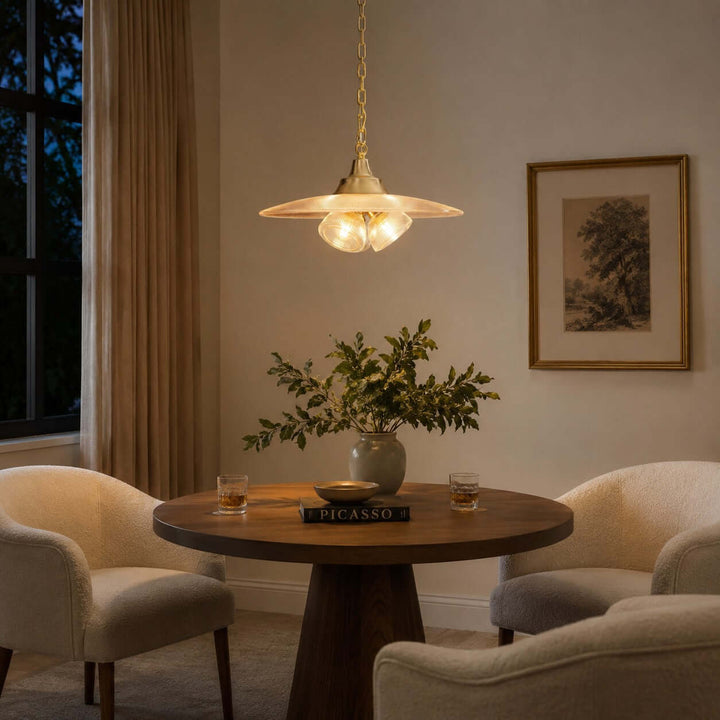 Darvella Pendant Light - Ribbed Glass Accent for Kitchen Bar | Vinlighting