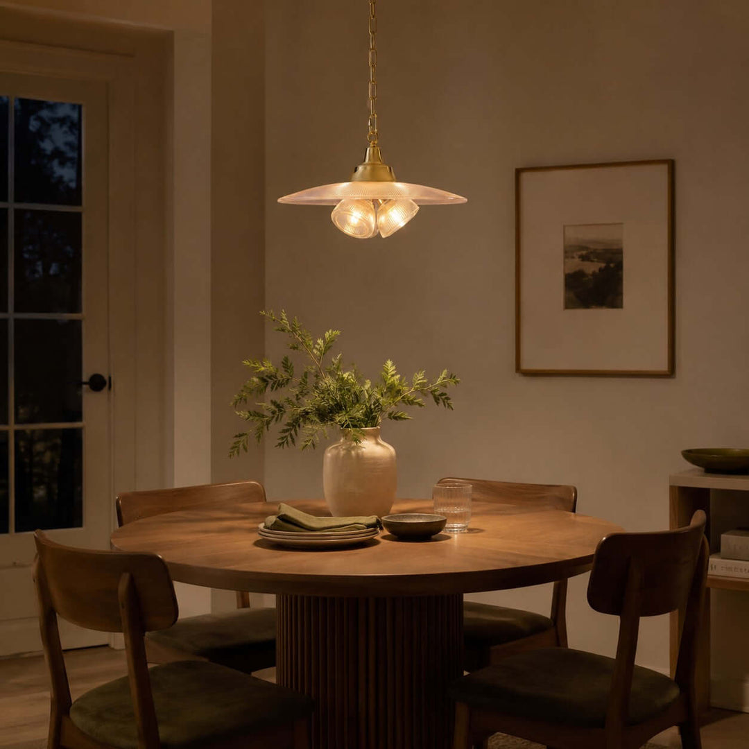 Darvella Pendant Light - Ribbed Glass Accent for Kitchen Bar | Vinlighting