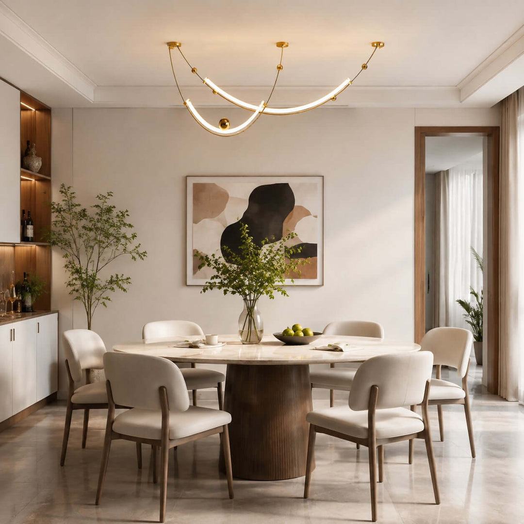 Daven Modern Gold LED Linear Chandelier for Dining Room Island