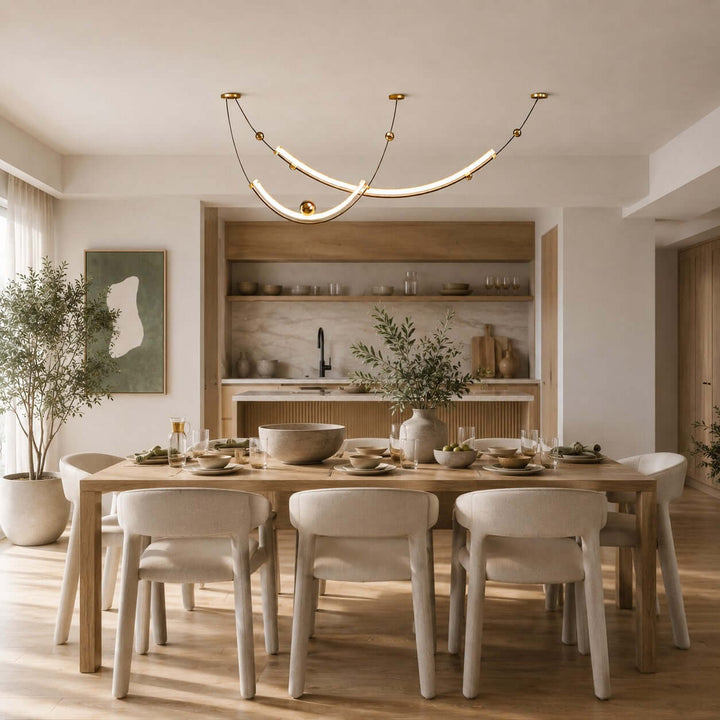Daven Modern Gold LED Linear Chandelier for Dining Room Island