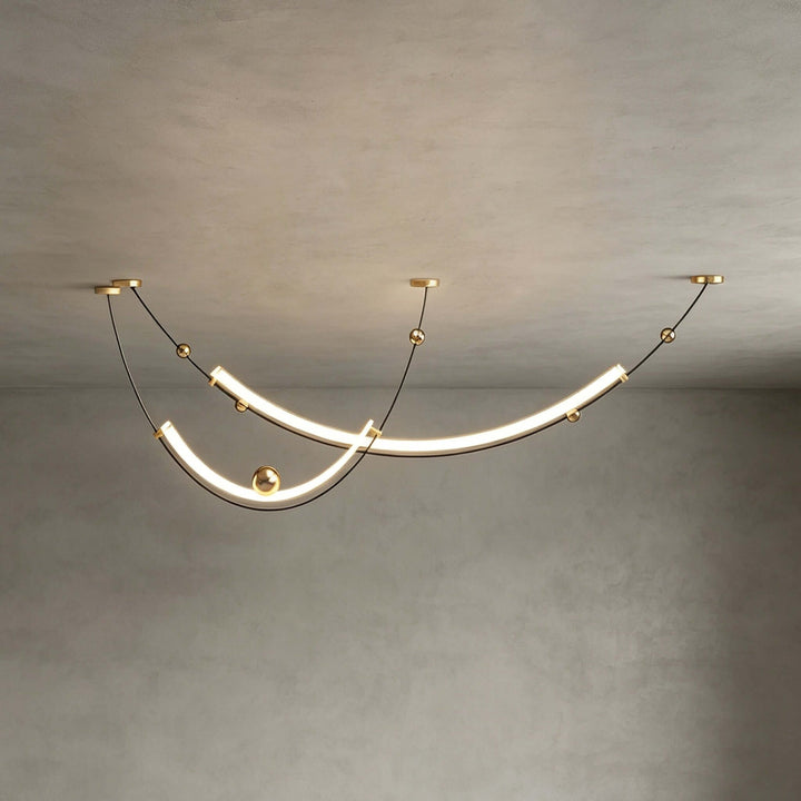 Daven Modern Gold LED Linear Chandelier for Dining Room Island