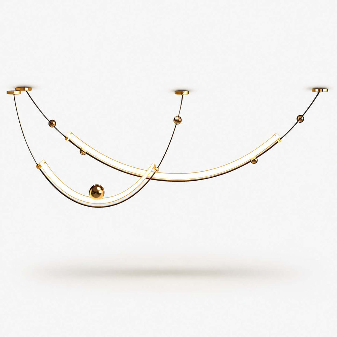 Daven Modern Gold LED Linear Chandelier for Dining Room Island