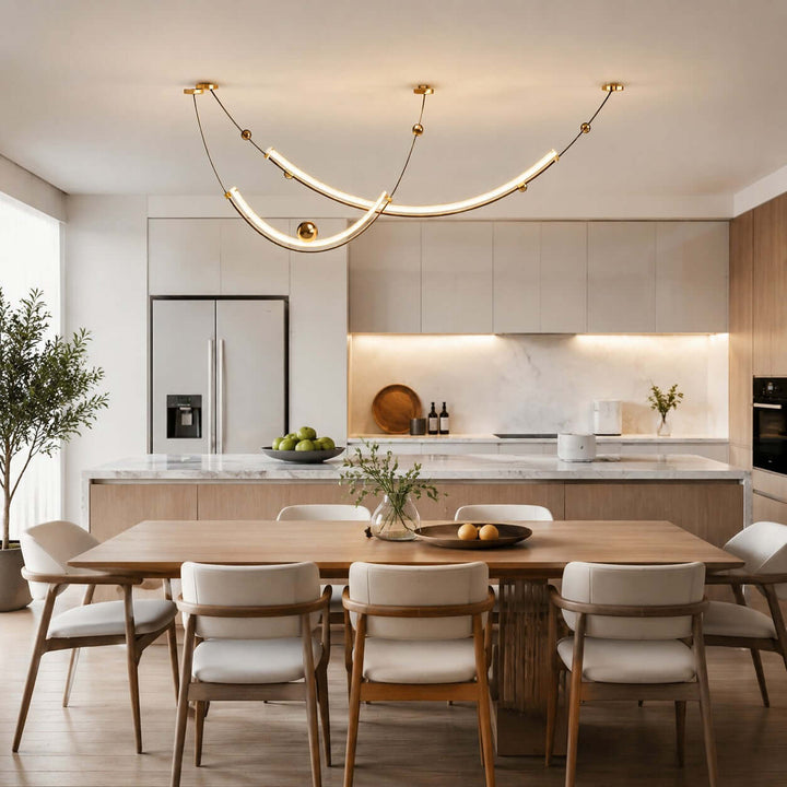 Daven Modern Gold LED Linear Chandelier for Dining Room Island