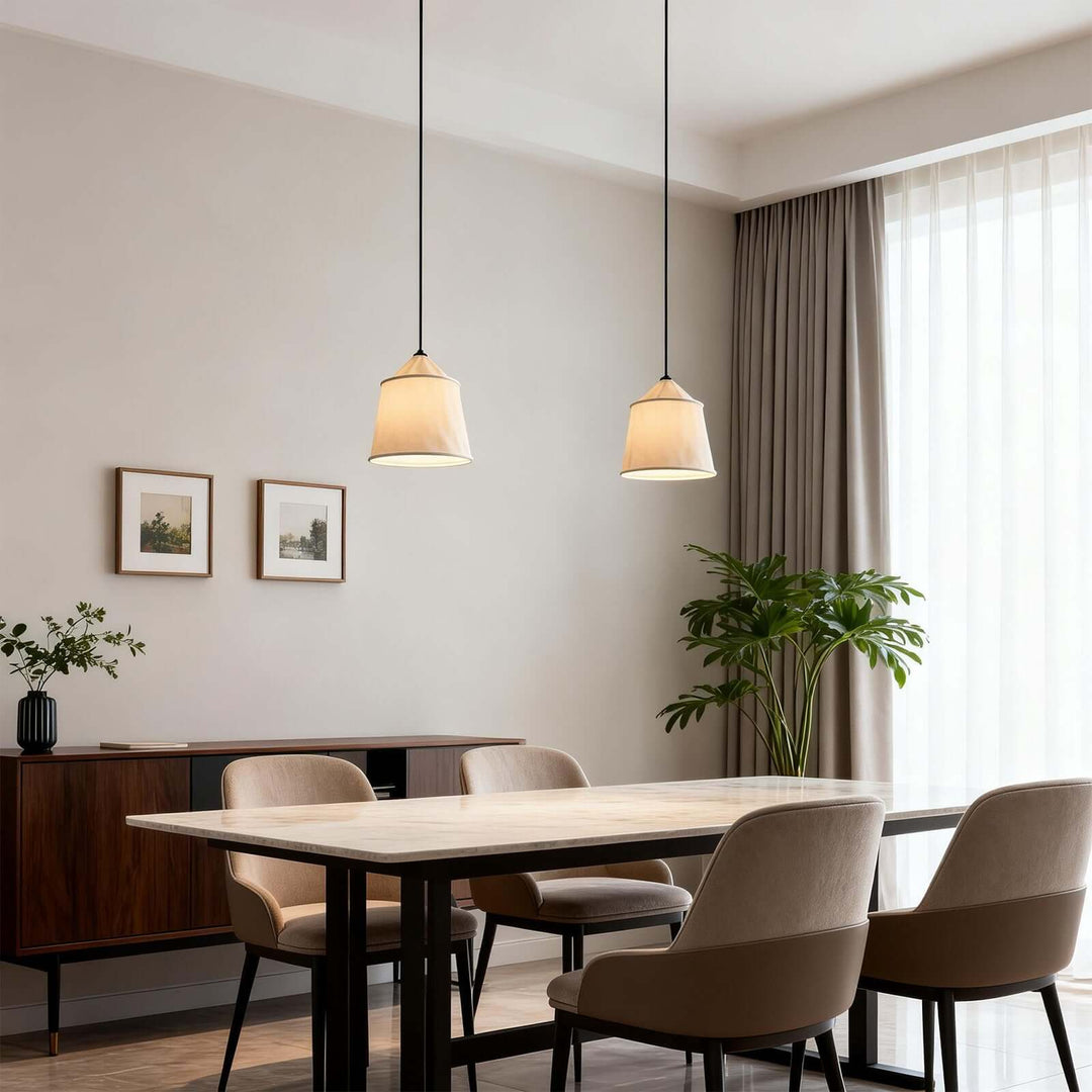 Delix Pendant Light – Japandi Minimal Fabric Pendant Light