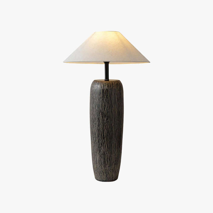 Demrola Floor Lamp – Japanese Wabi-Sabi Ceramic Imitation Wood Grain
