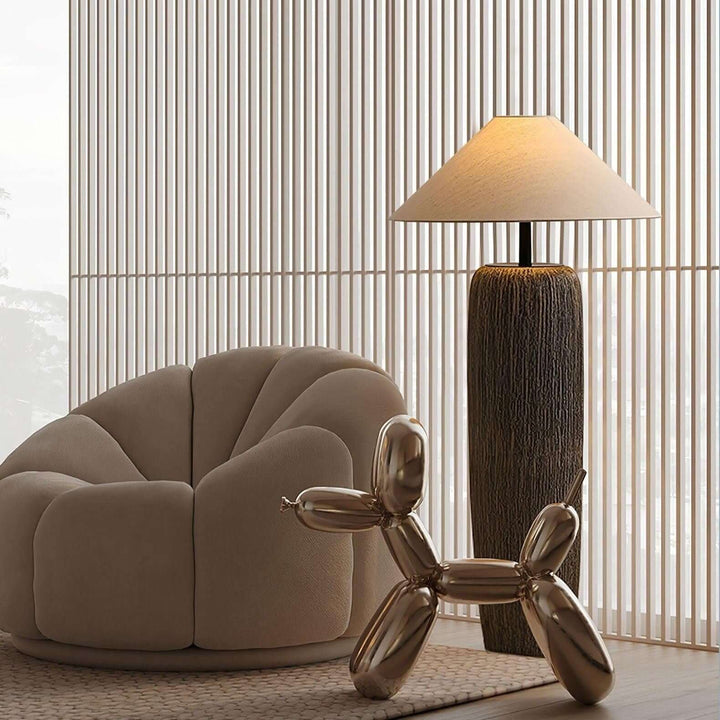 Demrola Floor Lamp – Japanese Wabi-Sabi Ceramic Imitation Wood Grain