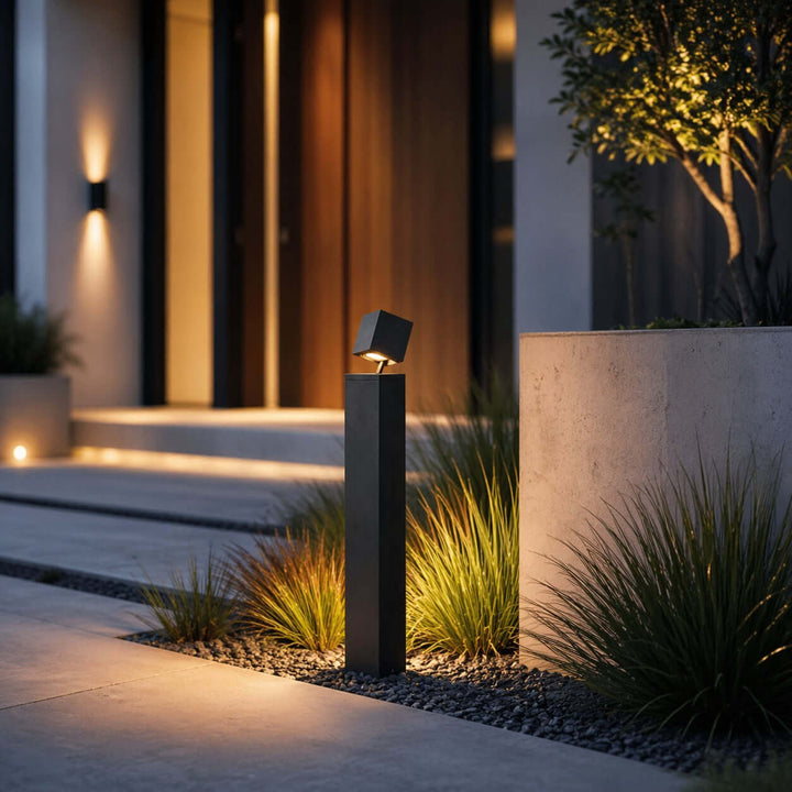 Denvira Outdoor Floor Lamp - Minimalist Geometric Outdoor Lamp