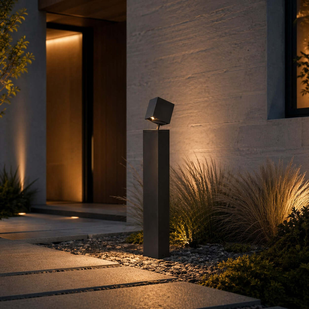 Denvira Outdoor Floor Lamp - Minimalist Geometric Outdoor Lamp