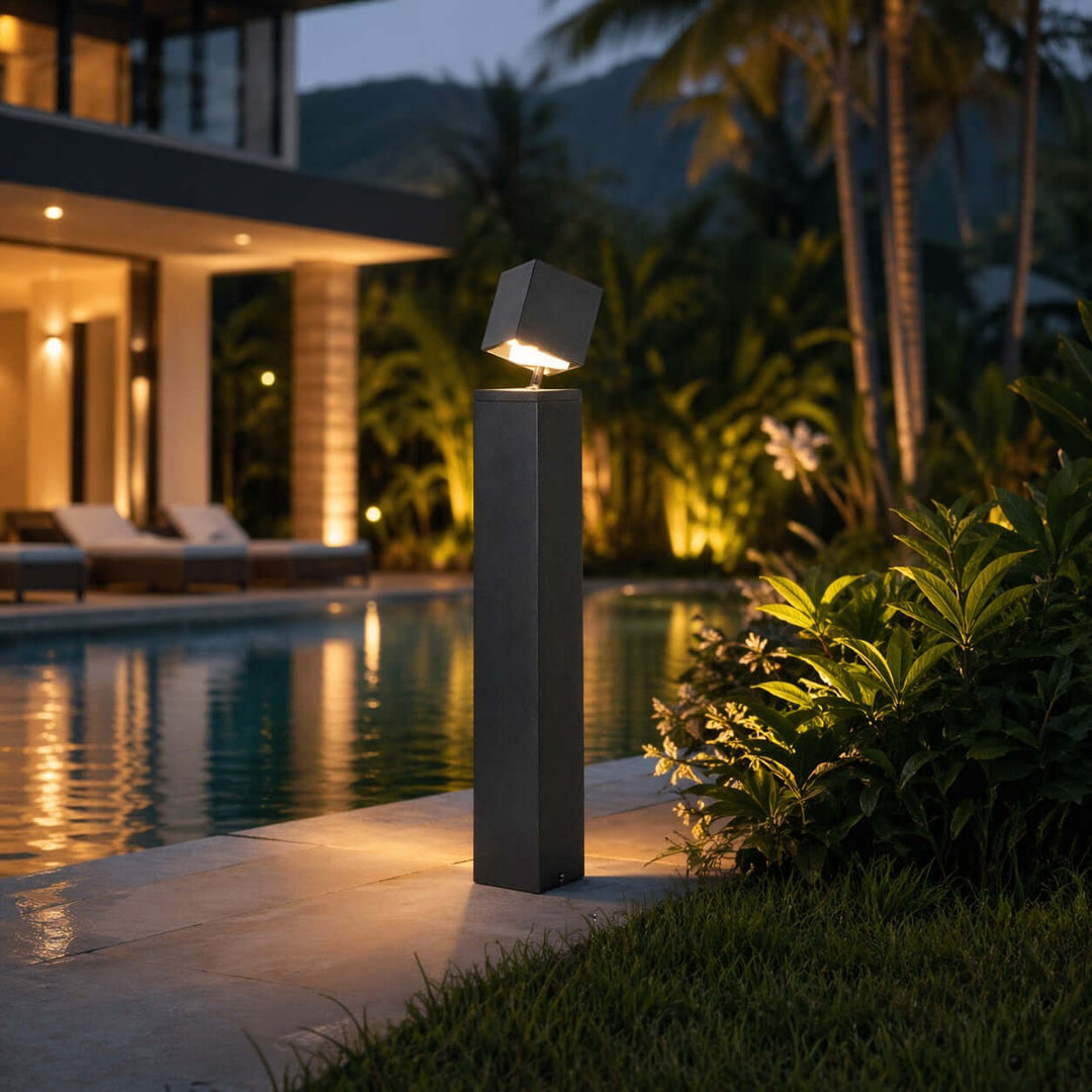 Denvira Outdoor Floor Lamp - Minimalist Geometric Outdoor Lamp