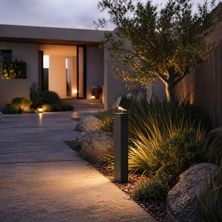 Denvira Outdoor Floor Lamp - Minimalist Geometric Outdoor Lamp
