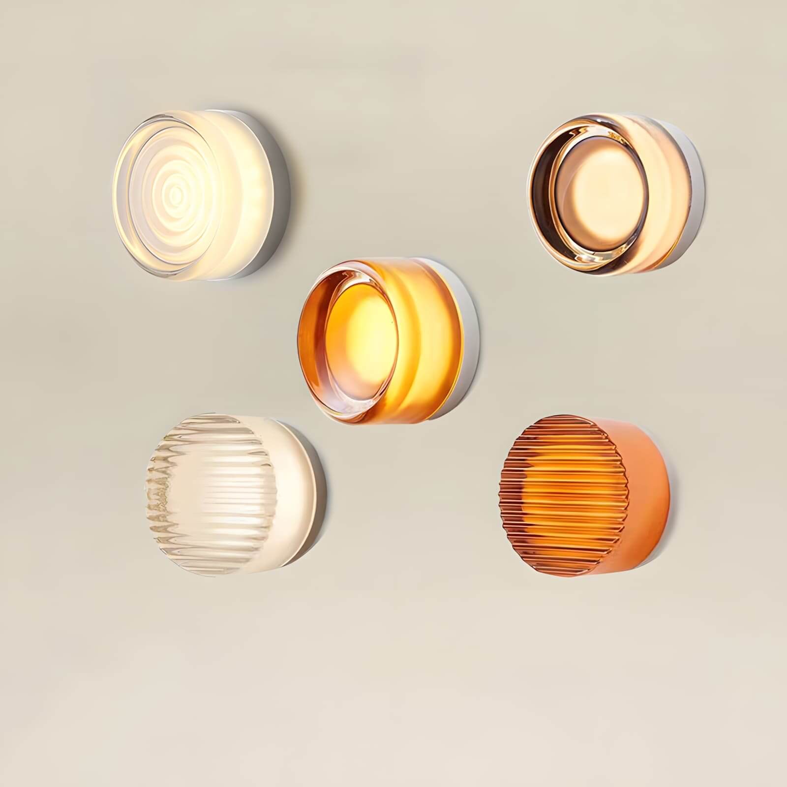 Dimple様 Dimple Wall Sconce – Anodized Aluminum and Cast Glass