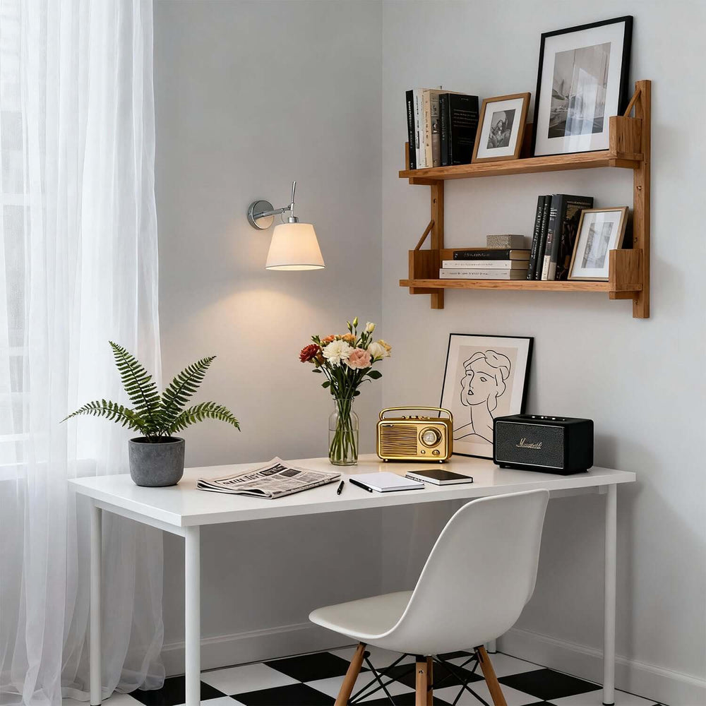 Dolmire Wall Sconce – Simple Industrial Fabric Reading Lamp