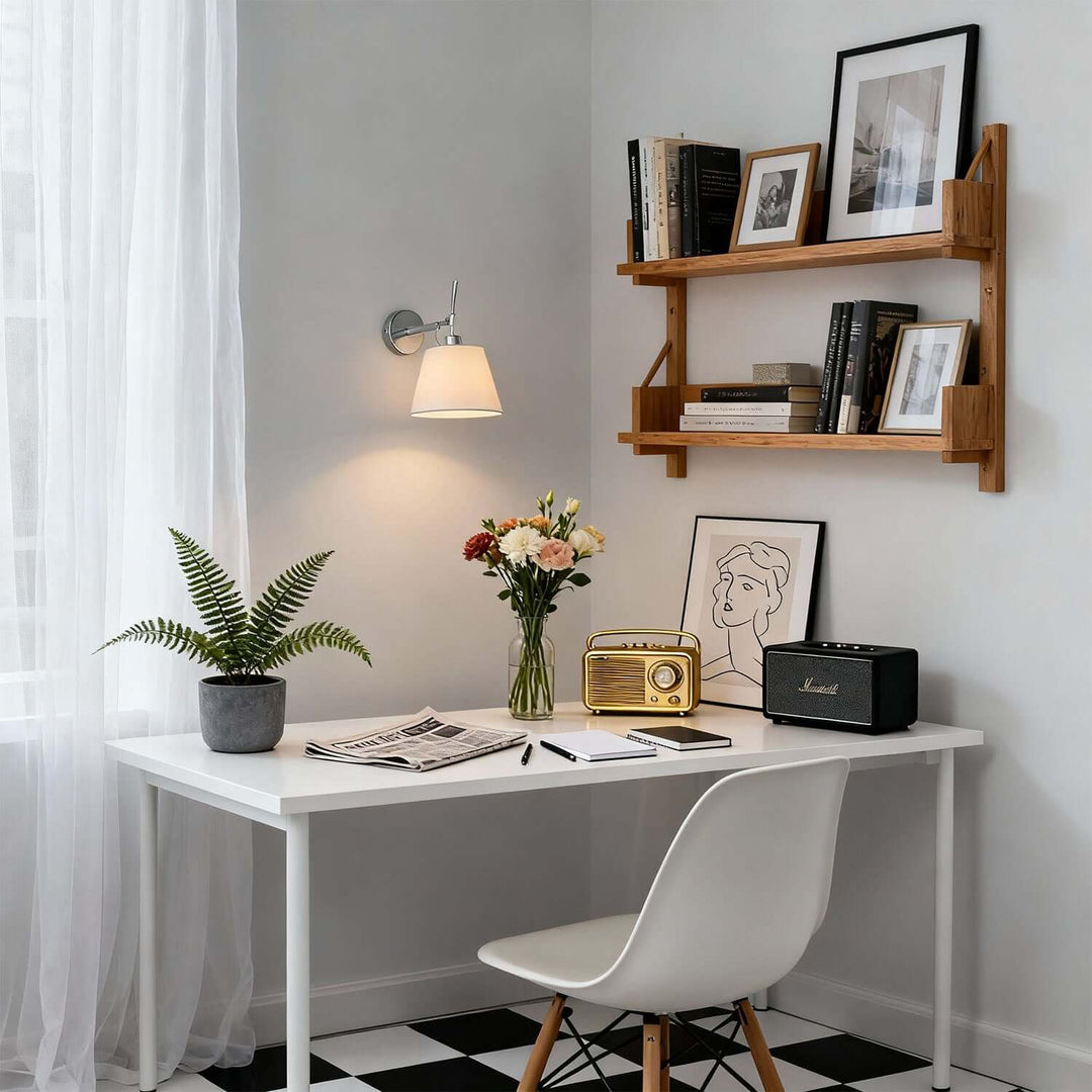 Dolmire Wall Sconce – Simple Industrial Fabric Reading Lamp