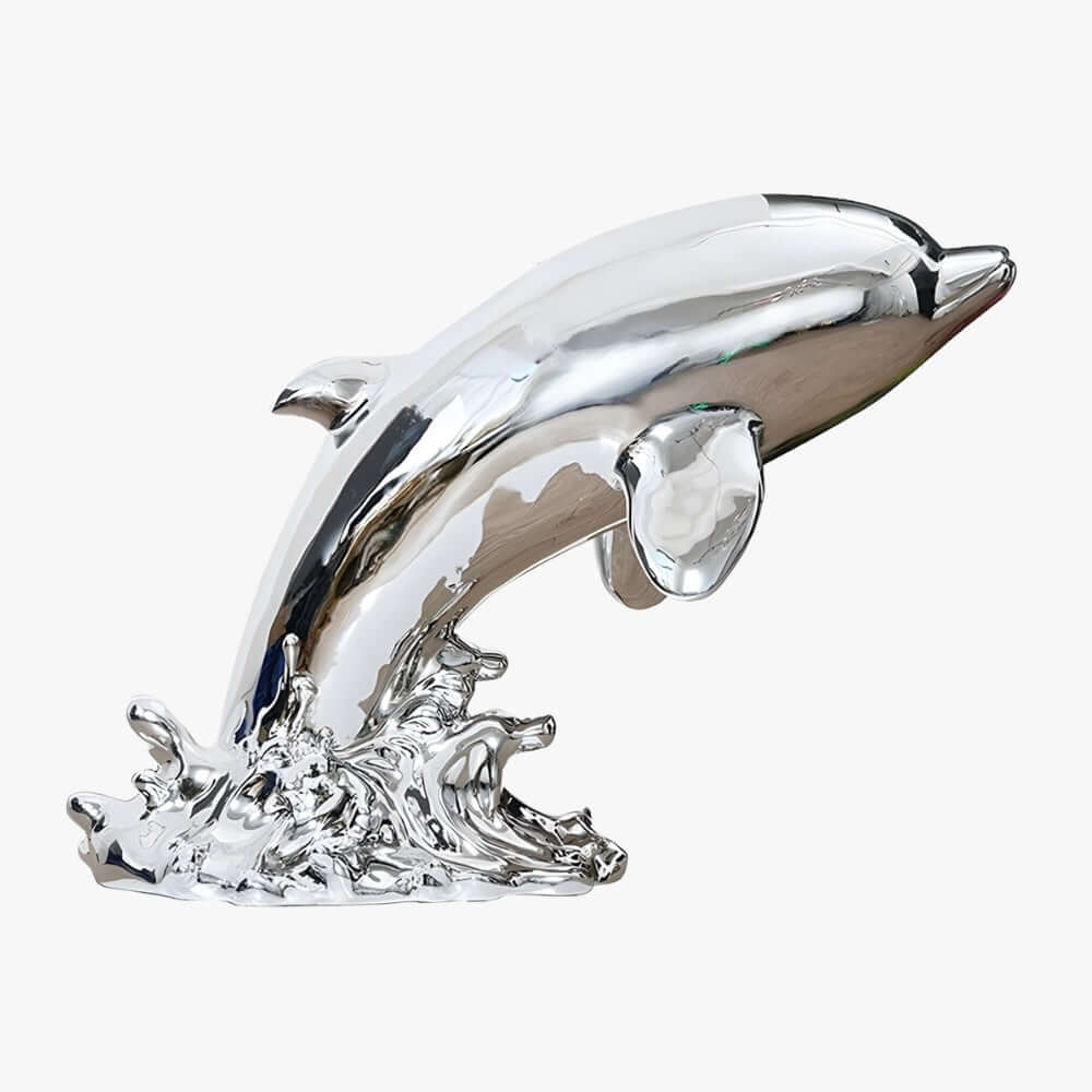 Dolphin Sculpture – Silver Living Room Decorative Art Sculpture
