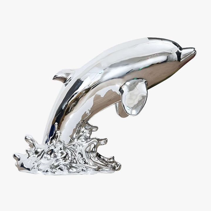 Dolphin Sculpture – Silver Living Room Decorative Art Sculpture