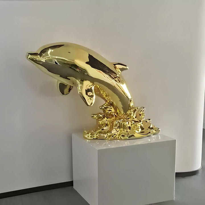 Dolphin Sculpture – Silver Living Room Decorative Art Sculpture