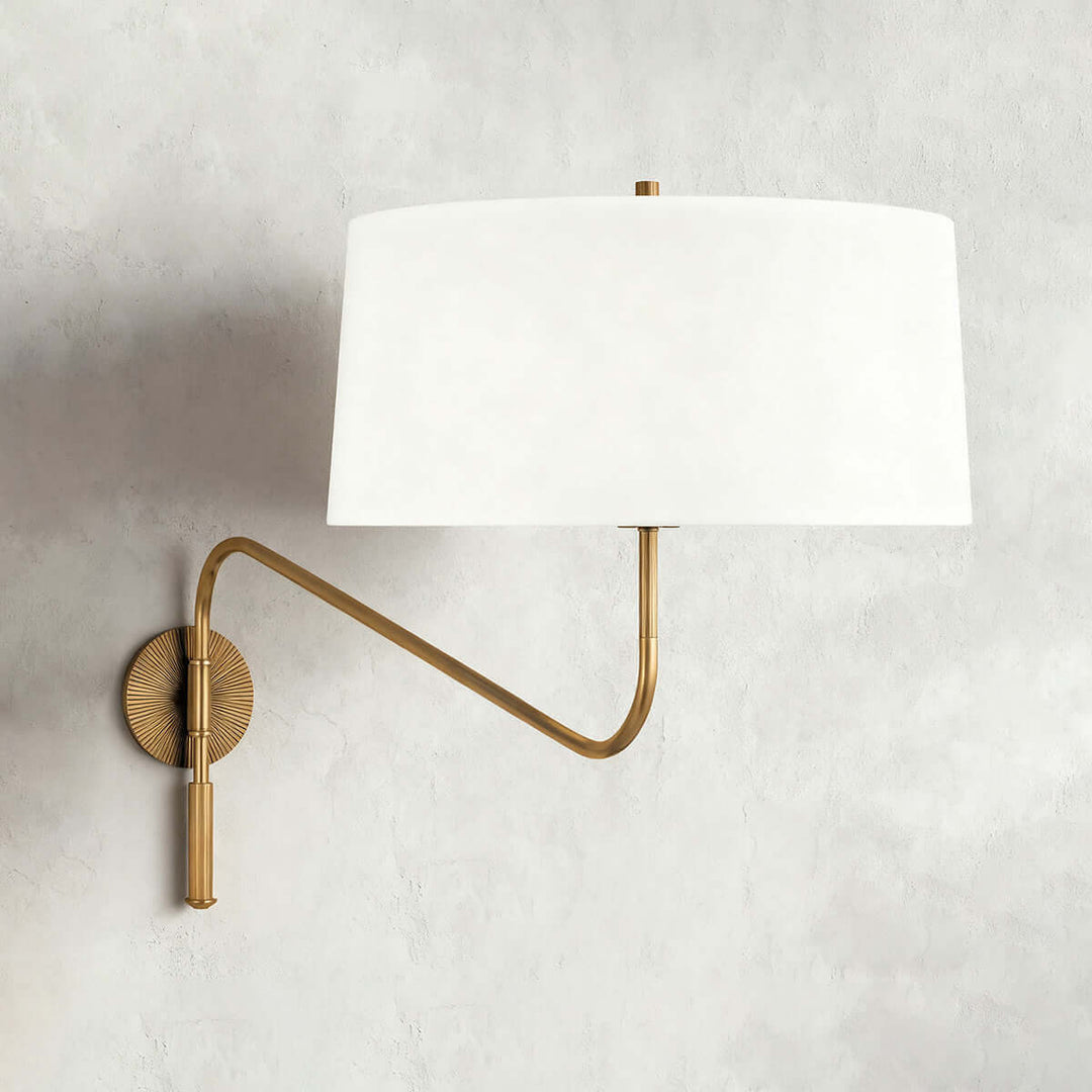 Dovrena Wall Lamp – Modern Minimalist Brass Fabric Light
