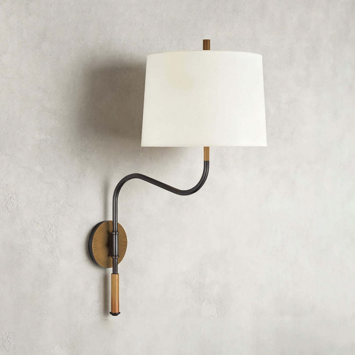 Dovrena Wall Lamp – Modern Minimalist Brass Fabric Light
