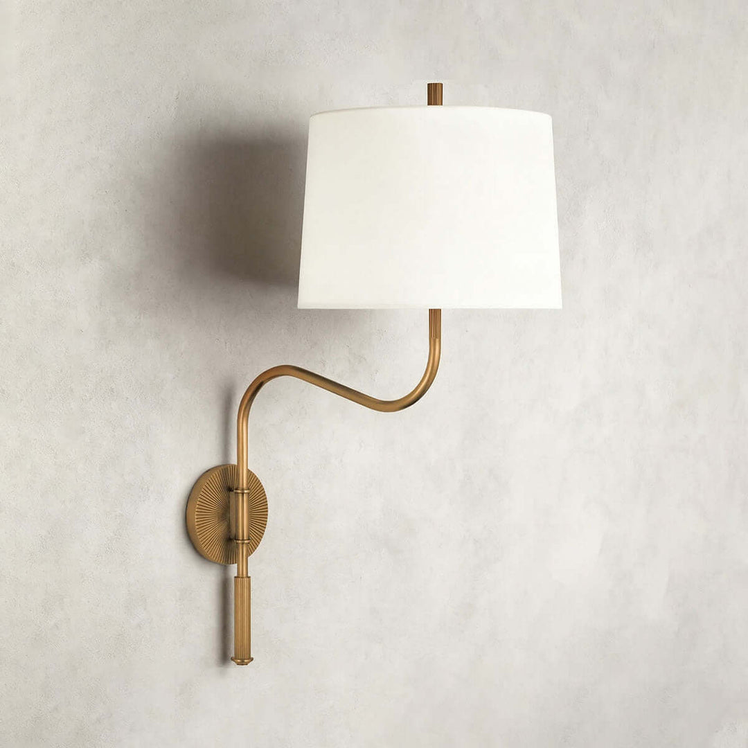 Dovrena Wall Lamp – Modern Minimalist Brass Fabric Light
