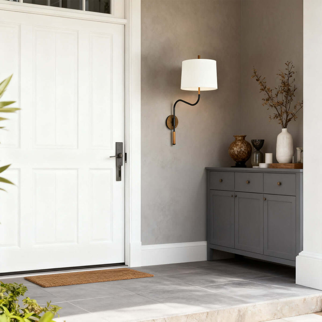 Dovrena Wall Lamp – Modern Minimalist Brass Fabric Light